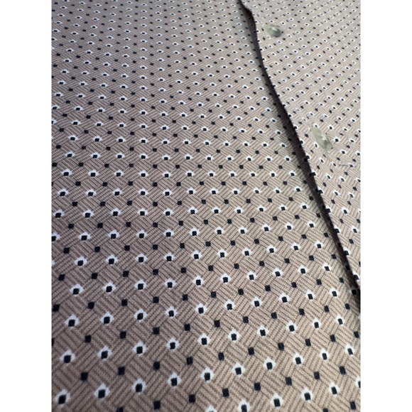 VTG Pierre Cardin Tan Geometric Print Cotton Button Down Shirt Men's Size Large - Picture 4 of 12